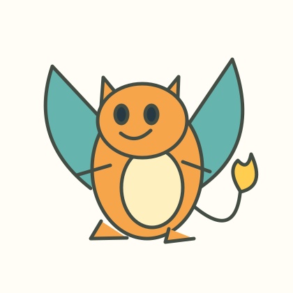 Simple dragon drawing before transformation